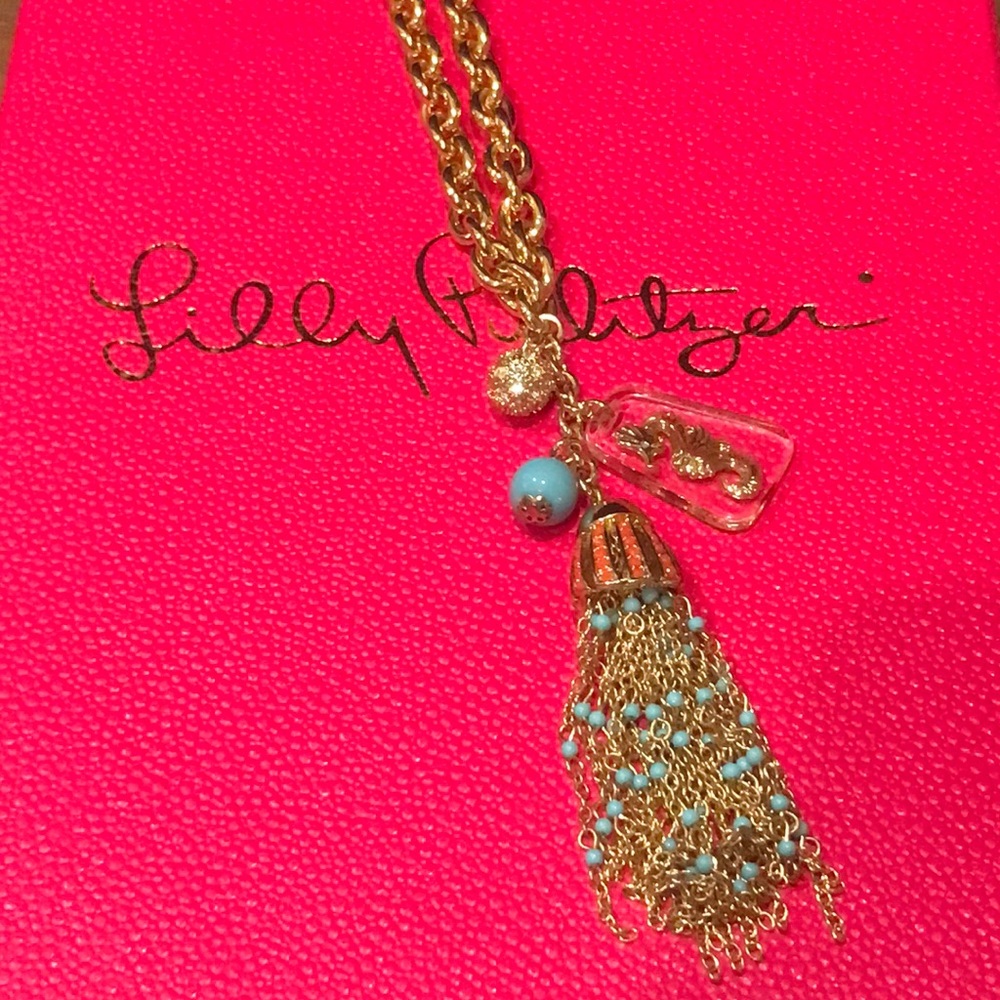 Lilly Pulitzer gold statement necklace